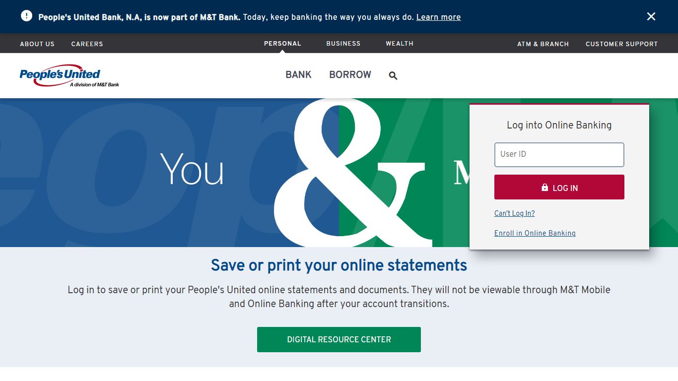 Online Banking | Log Into Your Account | People's United Bank